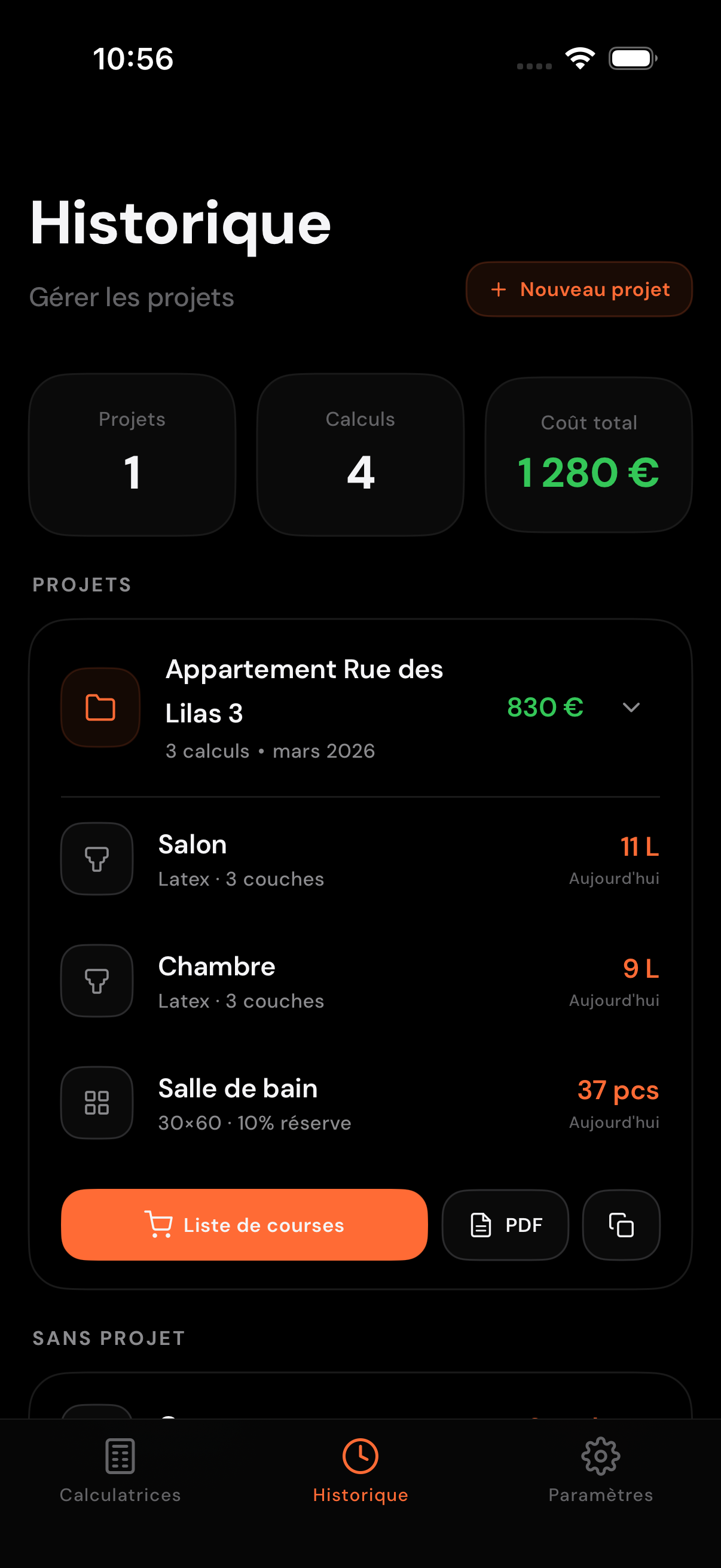 Liste de courses